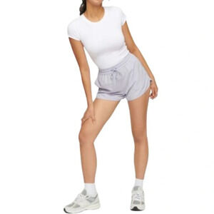 DYNAMITE Sporty Pull-On Shorts Pastel Lavender Elastic Drawstring High Waist M